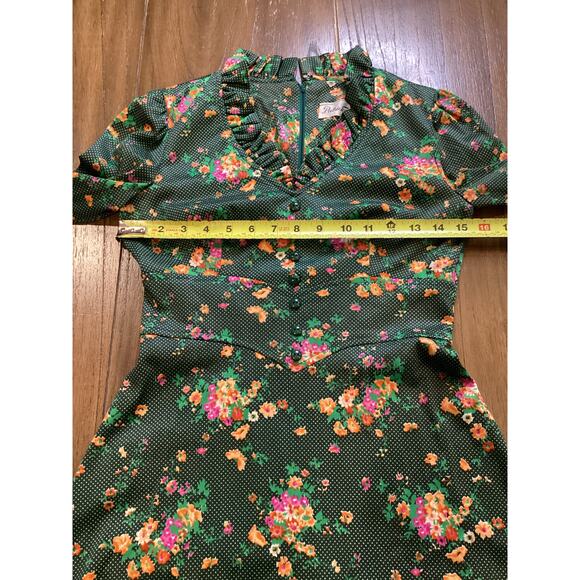 Vintage 60s Patricia Fair Mod Flower Power GoGo 70s flare paneled Mini Dress 7 S - Picture 5 of 14